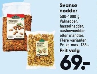 Bilka Svansø nødder tilbud