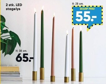Bilka 2 stk. led stagelys tilbud