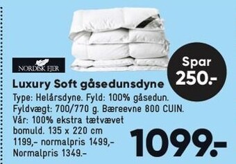 Bilka Luxury soft gåsedunsdyne tilbud