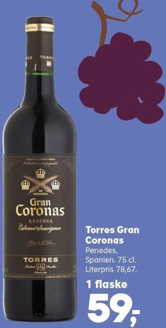 SuperBrugsen Torres Gran Coronas 75 cl. tilbud