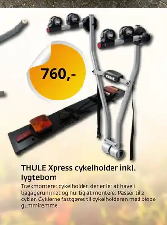 Thule xpress cykelholder inkl. lygtebom