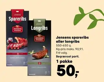 Kvickly Jensens spareribs eller longribs tilbud