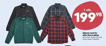 Kvickly Skjorte med for eller fleece jakke tilbud