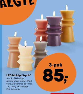 Kvickly Led bloklys 3-pak tilbud