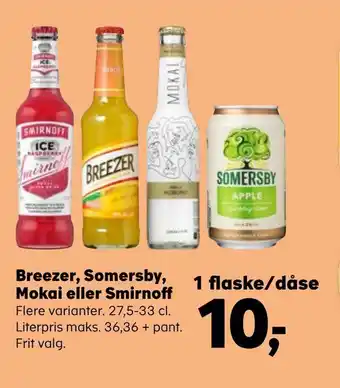 Kvickly Breezer, somersby, mokai eller smirnoff tilbud