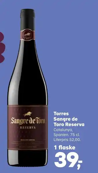 Kvickly Torres sangre de toro reserva tilbud