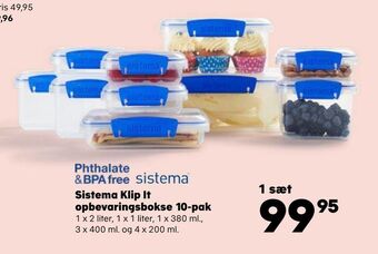 Kvickly Sistema klip it opbevaringsbokse 10-pak tilbud