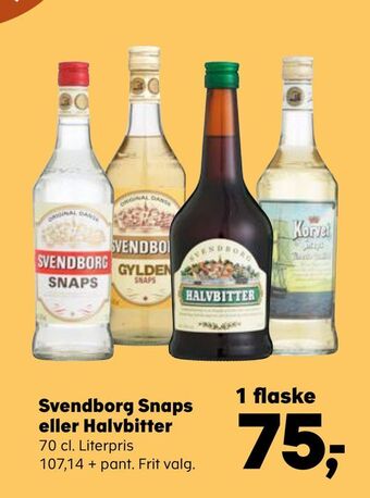 Kvickly Svendborg snaps eller halvbitter tilbud