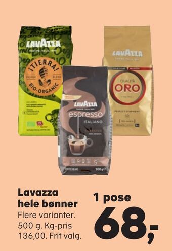 Kvickly Lavazza hele bønner tilbud