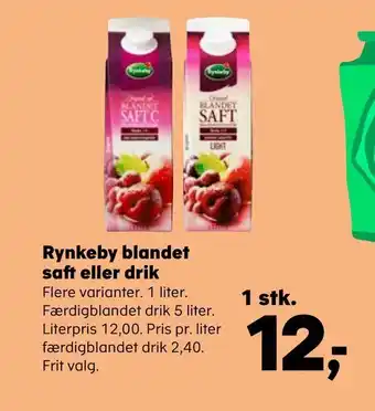 SuperBrugsen Rynkeby blandet saft eller drik tilbud