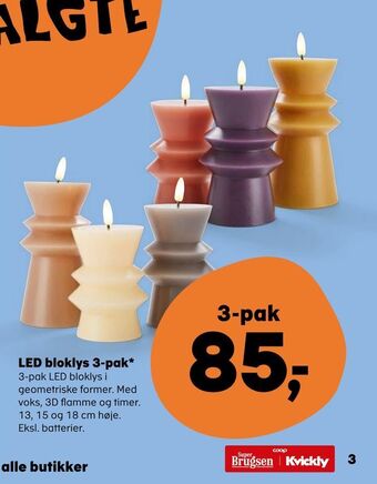 SuperBrugsen Led bloklys 3-pak tilbud