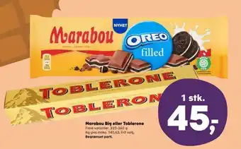 SuperBrugsen Marabou big eller toblerone tilbud