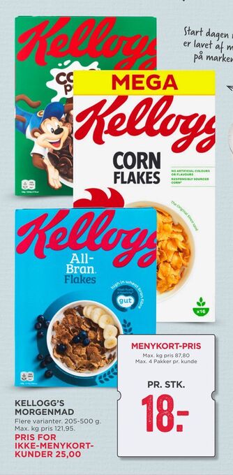 MENY Kellogg's morgenmad tilbud