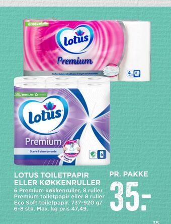MENY Lotus toiletpapir eller køkkenruller tilbud