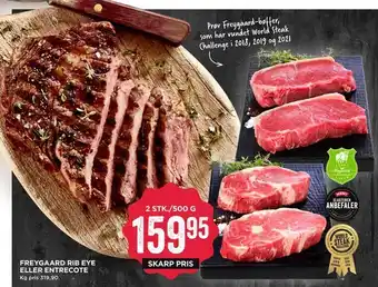 MENY Freygaard rib eye eller entrecote tilbud