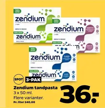 Netto 3-pak zendium tandpasta tilbud