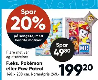 Bilka Pokémon eller paw patrol tilbud
