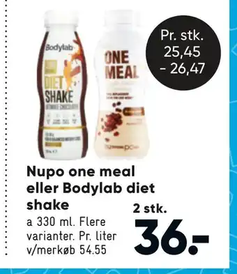 Bilka Nupo one meal eller bodylab diet shake tilbud