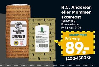 Bilka H.c. andersen eller mammen skæreost tilbud