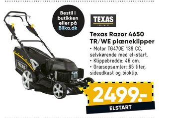 Bilka Texas razor 4650 tr/we plæneklipper tilbud