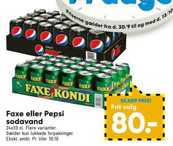 Bilka Faxe eller pepsi sodavand tilbud