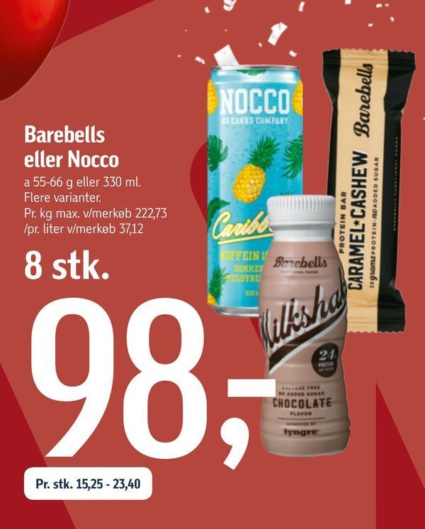 Barebells eller nocco tilbud hos Føtex