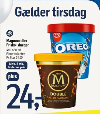 Føtex Magnum eller frisko isbæger tilbud