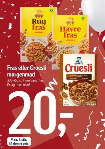 Føtex Fras eller cruesli morgenmad tilbud