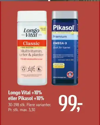 Føtex Longo vital +10% eller pikasol +10% tilbud