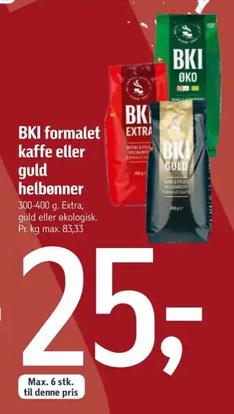 Føtex Bki formalet kaffe eller guld helbønner tilbud