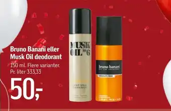 Føtex Bruno banani eller musk oil deodorant tilbud
