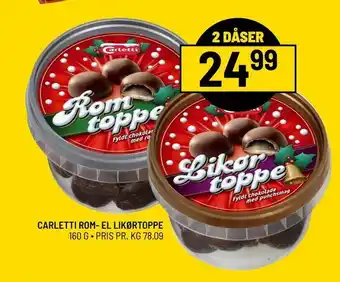 Priss Carletti rom- el likørtoppe tilbud