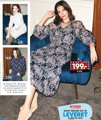 Bilka Strikkjole, strømpebukser, jumper, jeans, kjole tilbud