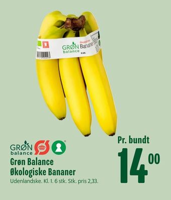 Min Købmand Grøn balance økologiske bananer tilbud