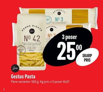 Min Købmand Gestus pasta tilbud