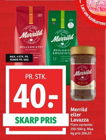 SPAR Merrild eller lavazza tilbud