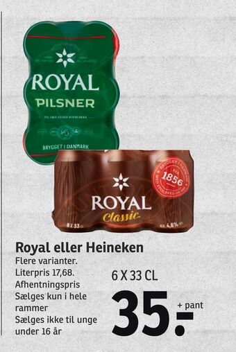 SPAR Royal eller heineken tilbud