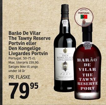 SPAR Barão de vilar the tawny reserve portvin eller den kongelige livgardes portvin tilbud