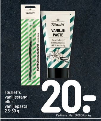 REMA 1000 Tørsleffs vaniljestang eller vaniljepasta tilbud