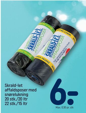 Skrald-let affaldsposer med snørelukning