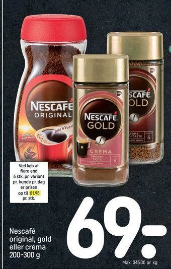 REMA 1000 Nescafé original, gold eller crema tilbud