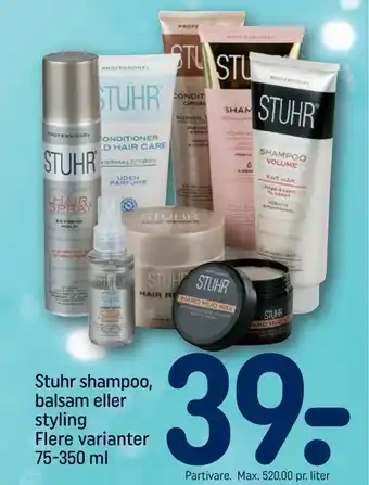 REMA 1000 Stuhr shampoo, balsam eller styling tilbud