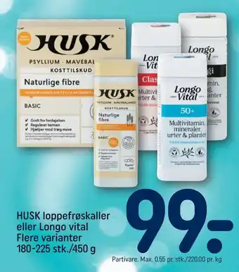 REMA 1000 Husk loppefrøskaller eller longo vital tilbud