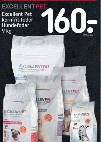 REMA 1000 Excellent pet kornfrit foder hundefoder tilbud