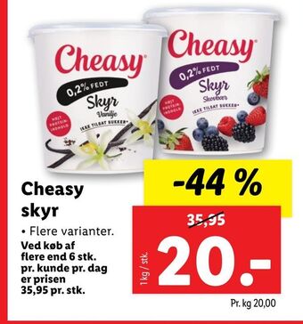 Lidl Cheasy skyr tilbud