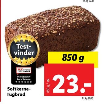 Lidl Softkerne rugbrød tilbud