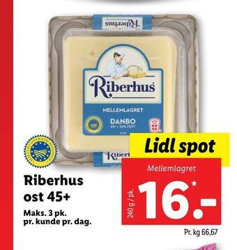 Lidl Riberhus ost 45+ tilbud