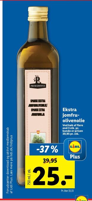 Lidl Ekstra jomfru olivenolie tilbud