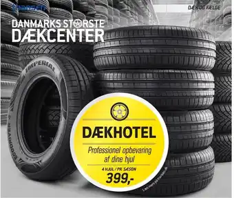 Dækhotel opbevaring af dine hjul 4/hjul pr sæson