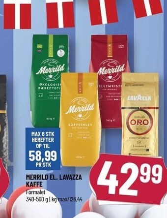 Løvbjerg Merrild el. lavazza kaffe tilbud